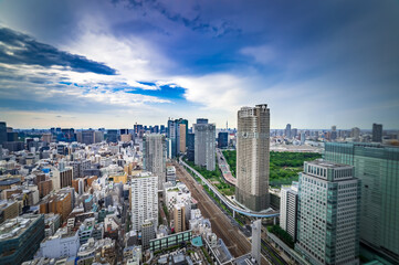 東京都港区浜松町から見た東京の都市景観