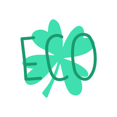 Eco sign. Four-leaf clover. Healthly food concept icon.