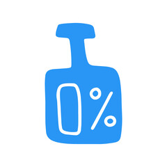 Non-alcoholic sign, alcohol free. Healthly food concept icon.