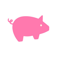 Pork, pig sign. Healthly food concept icon. Flat cartoon vector illustration, hand drawn style.