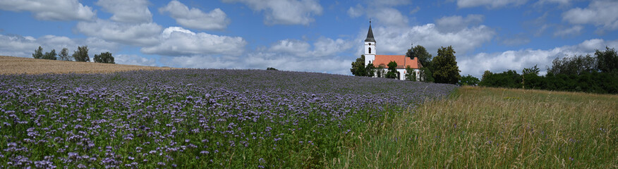landscape with church spiritual nature panorama