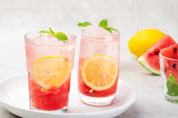 Cool and thirst quenching watermelon mojito drink