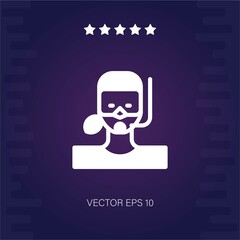 snorkeling woman vector icon