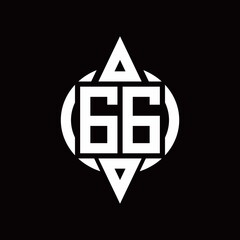 GG Logo with circle rounded combine triangle top and bottom side design template