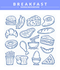 Doodle Breakfast icon, Simple and trendy with sketching style
