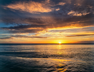 Sunset over the Gulf of Mexico from the west coast of Florida in the United States
