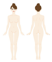 Fototapeta premium Naked woman full body illustration.