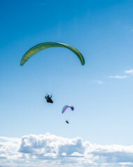 Paraglider in the sky in Norway