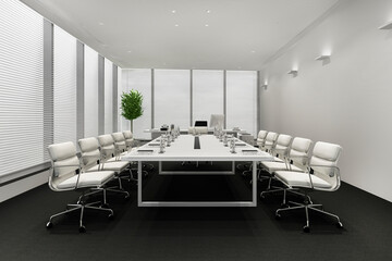 3d rendering business meeting room on high rise office building