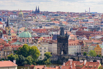 Obraz premium View of the traditional buildings and old town in Prague, Czech Republic