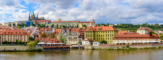 Panorama of Prague Castle, the largest ancient castle in the world, in Prague, Czech Republic