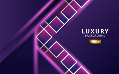 luxury Abstract 3d background with purple paper layers. Vector illustration in geometric texture with purple glittering. Graphic design element. modern decoration