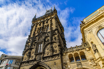 Fototapeta premium Powder Tower, a Gothic tower in Prague, Czech Republic