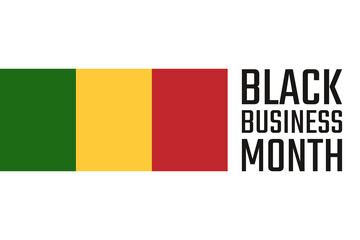 August is National Black Business Month. Holiday concept. Template for background, banner, card, poster with text inscription. Vector EPS10 illustration.