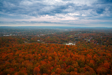 view from high on fall in Connecticut