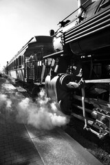 steam from an old locomotive