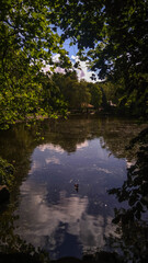Beautiful St. Stephen's Green park in Dublin city centre, Republic of Ireland, Europe 2020. Natural green background. 