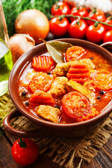 Meat stew with vegetables - 362369630