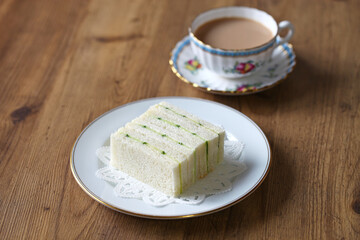 traditional cucumber sandwich and tea