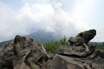 small volcano eruption of Sakurajima Japan