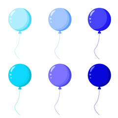 Vector balloons of bright hues and colors for making invitations.