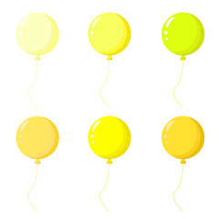 Vector balloons of bright hues and colors for making invitations.
