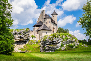 rebuilt old castle in Bobolice