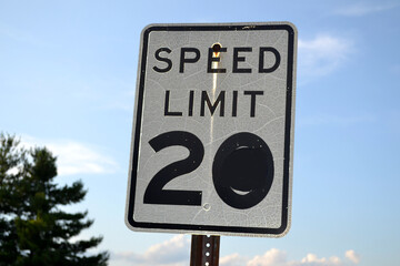 Speed Limit 20 Signage Outdoors