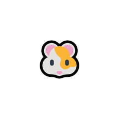 Hamster Vector Icon. Isolated Hamster Face Illustration Sticker Icon