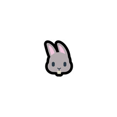 Rabbit Face Vector Icon. Isolated Bunny Rabbit Illustration