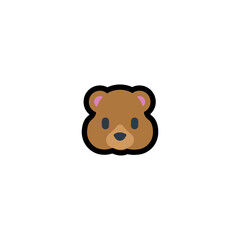Bear face vector flat icon. Teddy bear vector. Isolated bear illustration