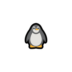 Penguin Vector Icon. Isolated Penguin Flat Cartoon Illustration
