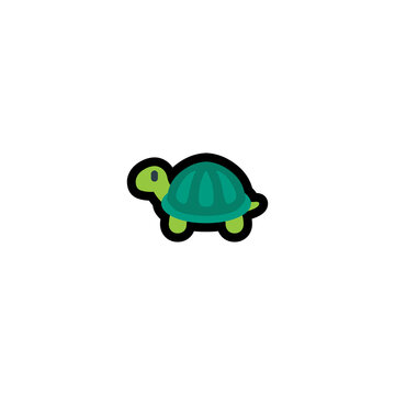 Turtle Vector Icon. Isolated Tortoise Flat Illustration 