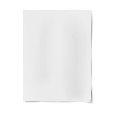 Vector sheet of white paper placed on white background