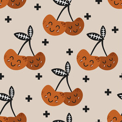 seamless pattern with cherry - vector illustration, eps