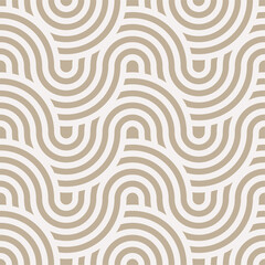 Seamless Simple Graphic Aqua Deco Texture. Repetitive Monochrome Vector Circular Grid Pattern. Continuous Linear Continuous Tile 