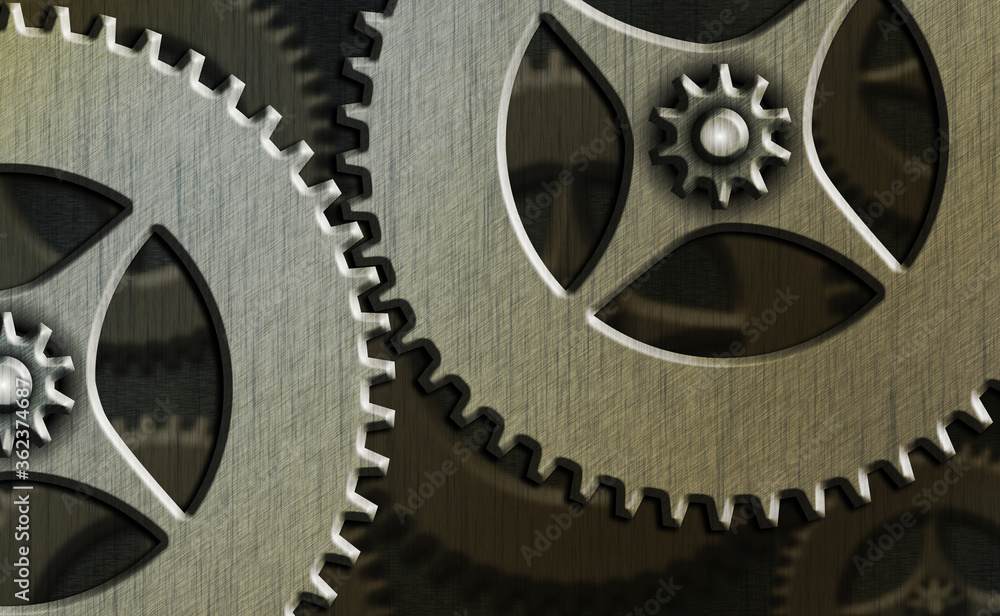 Sticker system administrator control, gear configuration settings tools concept.
