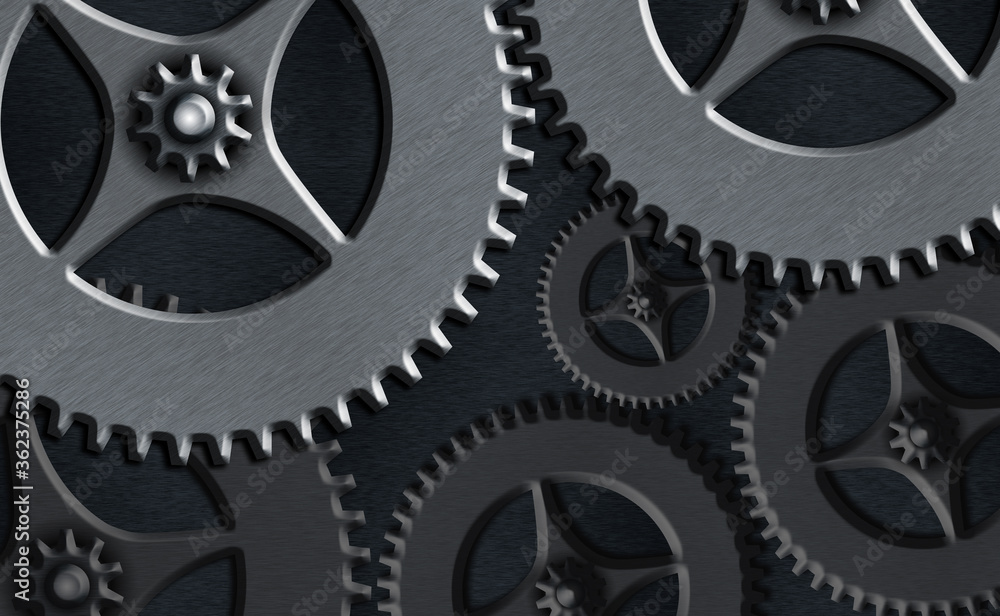 Poster system administrator control, gear configuration settings tools concept.