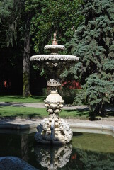 beautiful fountain in the garden