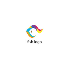 fish logo design isolated colorful illustration template