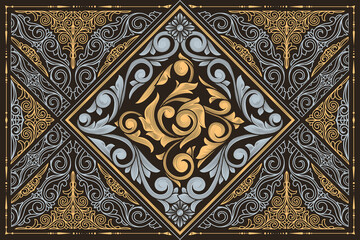 Decorative ornate retro design card