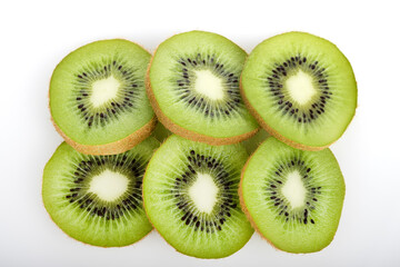 Fototapeta premium Kiwi. kiwi slices on a white background. Kiwi texture. (Tr - kivi) 