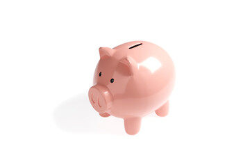 Piggy bank isolated on white background. Savings concept.