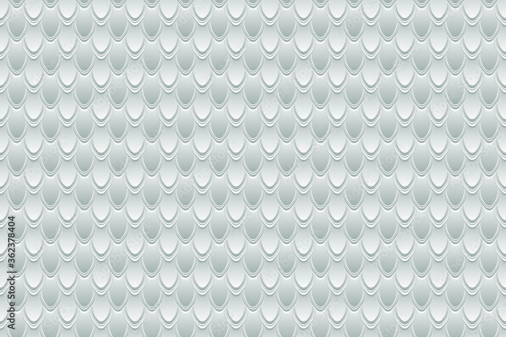 Poster abstract vector seamless of scales. white vector scale pattern. background consisting of white hexag