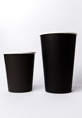 Paper cups isolated on white background