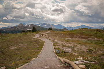 Hiking path in deserted mountain