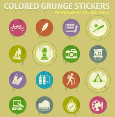 Fototapeta premium leisure colored grunge icons