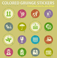 Fototapeta premium logistic colored grunge icons