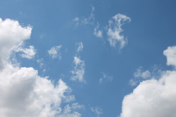 Blue sky with whispery clouds background