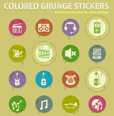 music colored grunge icons